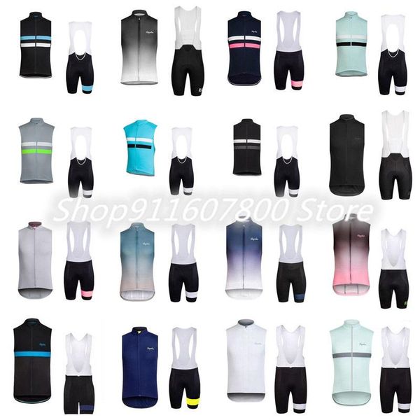 

summer breathable mens rapha team cycling sleeveless jersey bib shorts sets mtb bike outfits sports wear ropa ciclismo racing, Black;blue