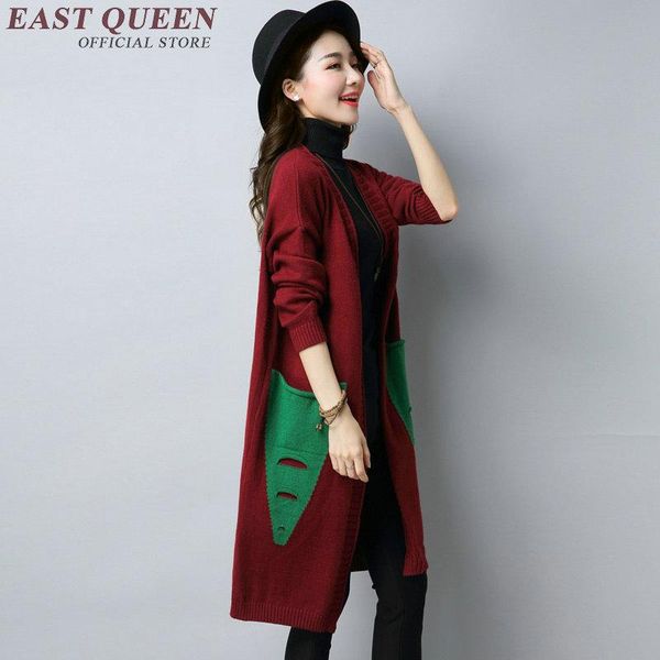

women's trench coats women long sleeve cardigan knitted female autumn winter fashion 2021 2898 y, Tan;black