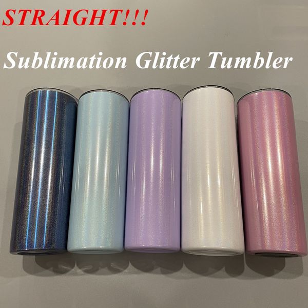

sublimation tumbler 20oz straight glitter tumblers stainless steel straight skinny tumbler rainbow tumblers vacuum insulated beer coffee mug
