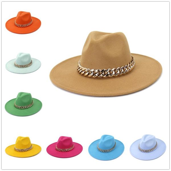 

wide brim hats simple women men wool felt solid fedora gentleman elegant lady winter autumn jazz caps 9.5cm, Blue;gray