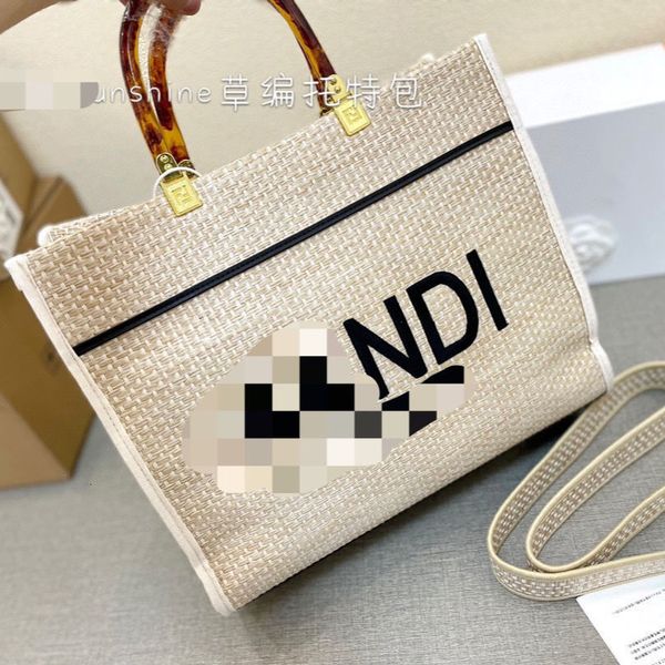 

ff net red same straw hand woven shopping tote computer shoulder portable cabbage basket storage bags