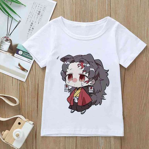 

demon blade girls cute children clothes fashion slayer t shirt kids summer cartoon novelty anime short sleeve, Blue
