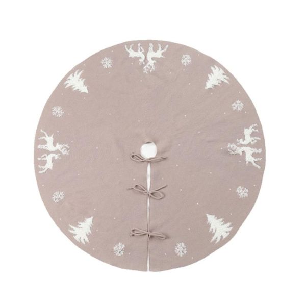 

christmas decorations embroidered snowflake 122cm red knitted wool tree bottom apron venue layout year skirt ornaments elk white flannel