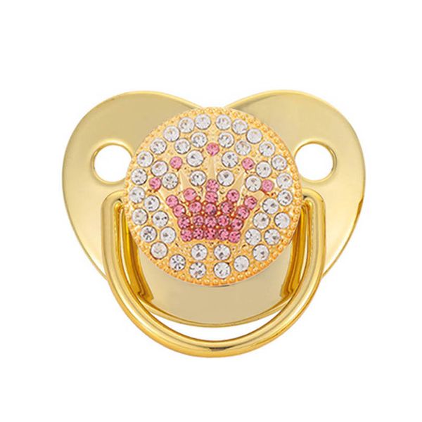 

baby pacifiers gold rhinestone diamond teether newborn teeth practice toys feeding pacifier clip infant nipple b7294