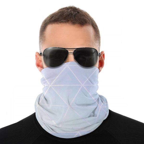 

scarves mosaic grid half face mask men women halloween neck warmer seamless bandanas polyester headband biking hiking, Blue;gray