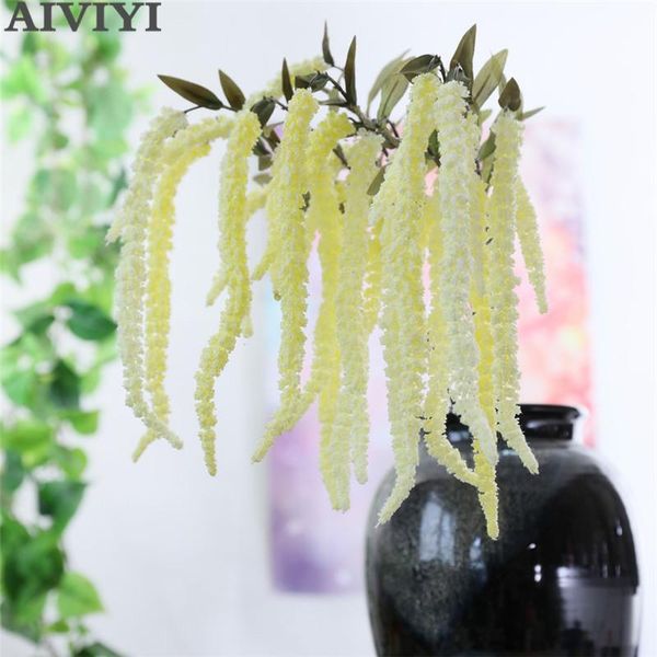 

decorative flowers & wreaths artificial plant foam wheat ear vine plastic hanging rattan diy autumn home wedding banquet decoration set