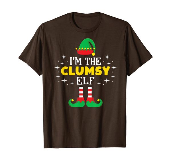 

I'm The Clumsy Elf T Shirt Funny Xmas Family Matching Group T-Shirt, White;black