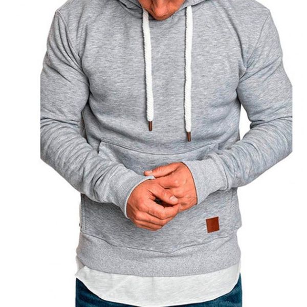 

men's hoodies & sweatshirts men hoodie solid color drawstring plush casual spring sweatshirt for daily wear, Black