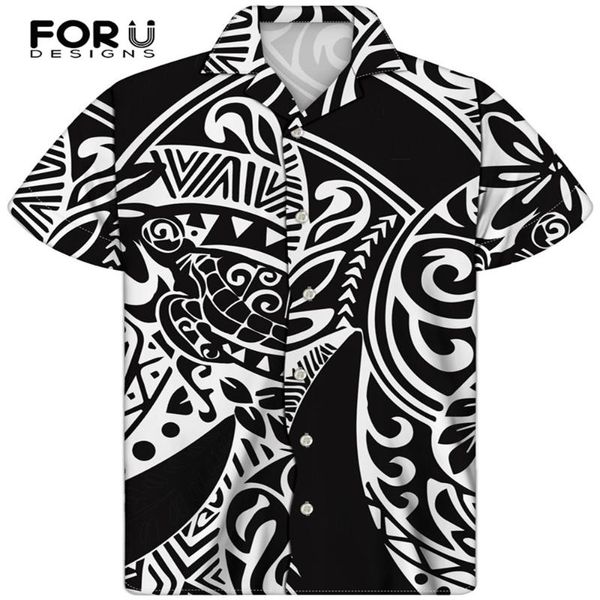 

maori tribal pattern men's casual vacation shirts breathable quick dry trend printed classic men clothing, White;black