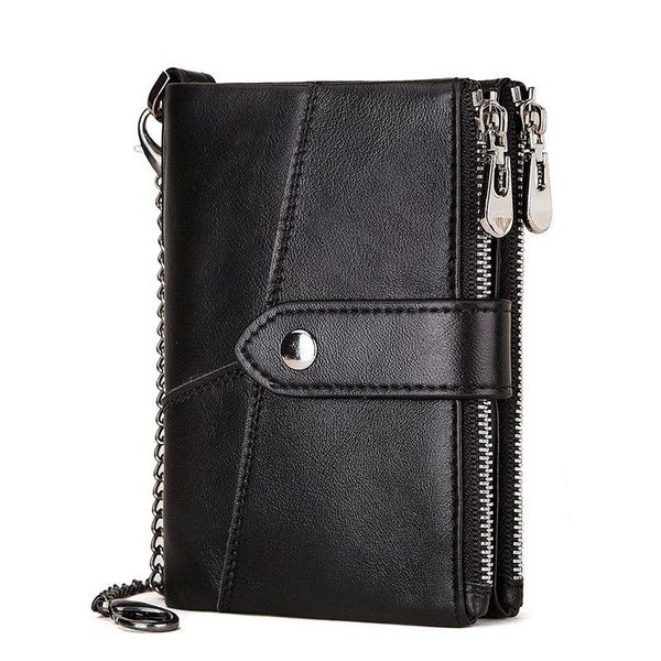 

wallets selling men genuine leather fashion vintage purse money clip bussiness casual small zipper clutch wallet, Red;black