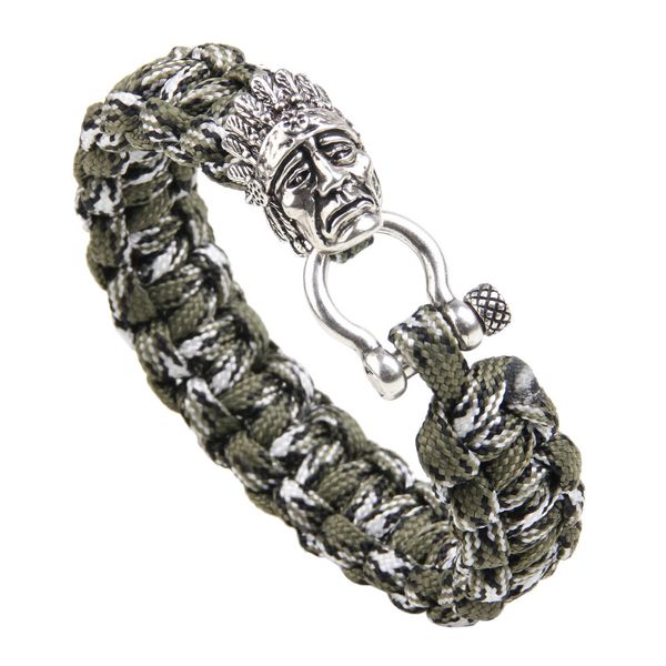 

trendy indian woven bracelet survival bracelet umbrella rope bracelet jewelry, Golden;silver