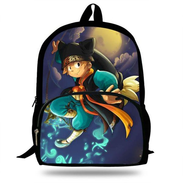 Школьные сумки 16-дюймовые дети Wakfu Printing для подростков Mochila Рюкзак Дети Boysgirls Daily Book Boy