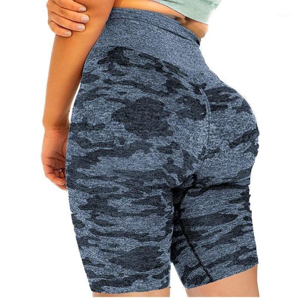 

yoga outfit camouflage seamless sports shorts for women hip push up short leggings high waist gym workout fitness #t2p