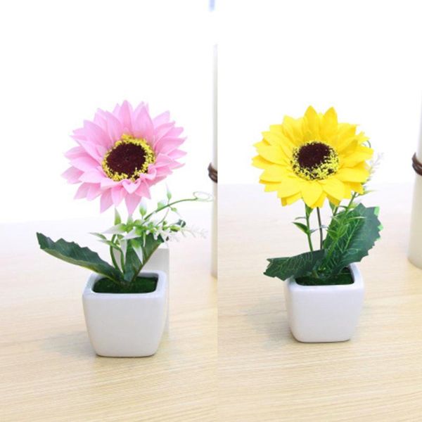 

decorative flowers & wreaths artifical flower sunflower small bonsai cute white ceramic craft ornaments decor for wall decoration interior