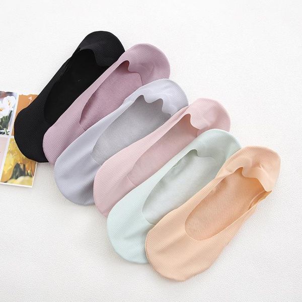 

socks & hosiery 10 pairs/lot ladies summer thin sock slippers silicone antiskid ice silk seamless invisible women boat, Black;white