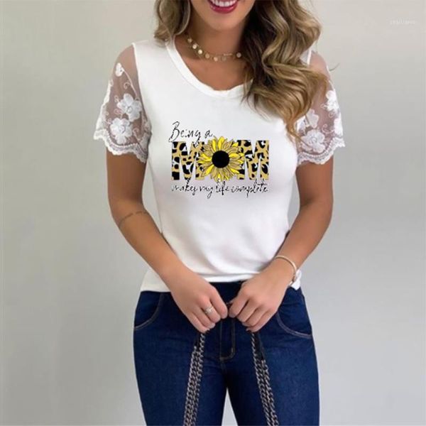 

women's blouses & shirts 5xl plus size women lace tunic short sleeve summer casual blouse fashion flower print clothing blusas mujer de, White