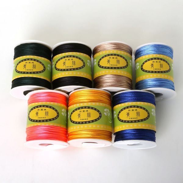

other accessories 80m/roll 1.5mm nylon cord satin braided string mixed mixcolors jewelry findings beading cord rope thread, White