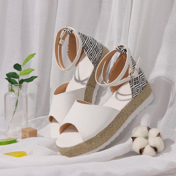 

dress shoes jaycosin women straw sandals plus size wedges for high heels summer chaussures femme platform, Black
