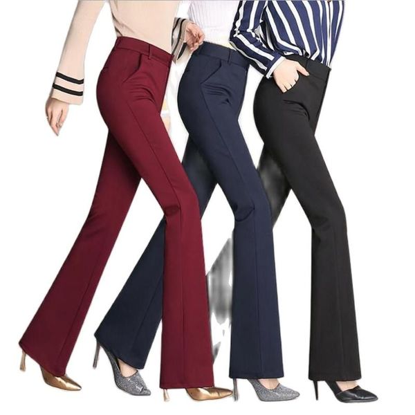 

women's jeans plus size women trouser wide leg high waist pants long trousers elastic straight solid color casual winter, Blue