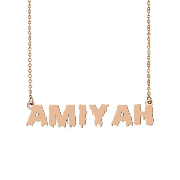 

pendant necklaces amiyah name necklace , cool bloody art for halloween and santa's day jewelry gift kids boys girls, Silver
