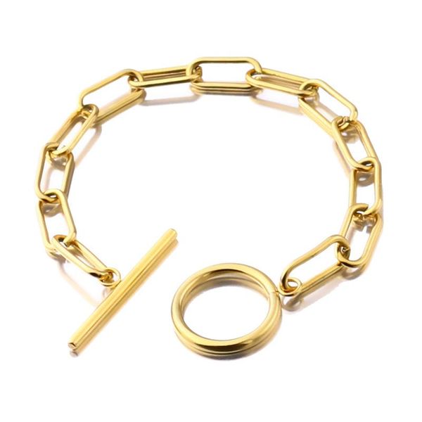 

link, chain punk curb cuban bracelets set for women miami chains thick gold color charm link bracelet bangles fashion jewelry, Black