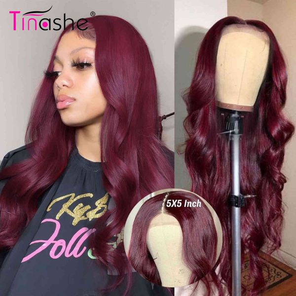 

tinashe 99j burgundy straight 5x5 lace closure wig brazilian body wave frontal human hair wigs for black women pre plucked, Black;brown