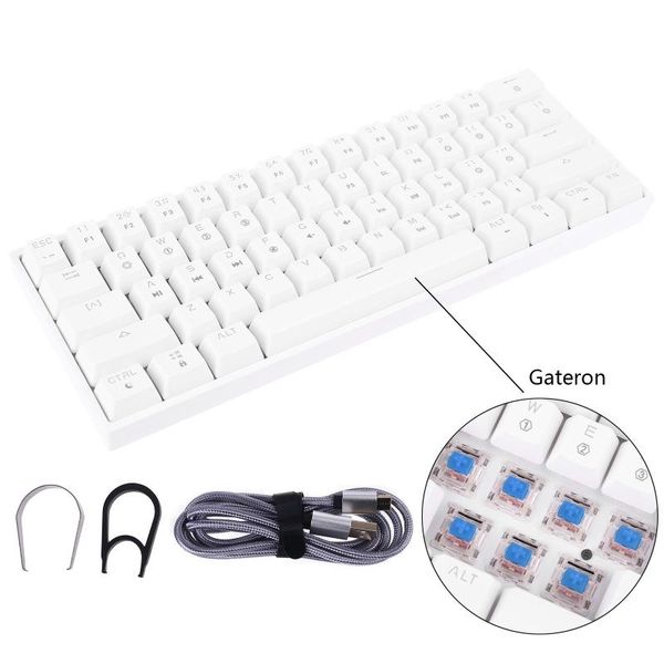 

swappable portable mechanical keyboard with rgb backlit gaming gateron switches compatible cheery mx keyboards