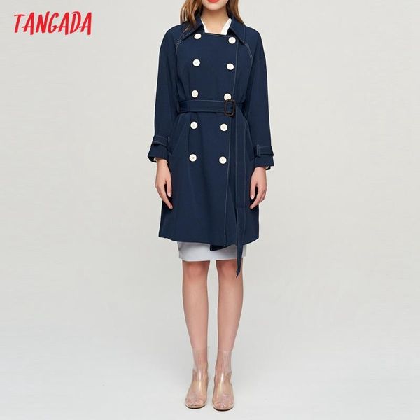 

women's jackets tangada women england style red long trench coat elegant sleeve office ladies wind 2z13, Black;brown