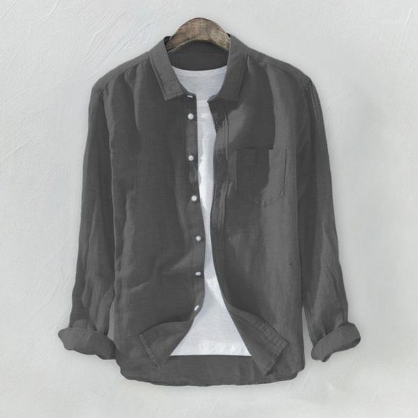 

men's casual shirts plus size 3xl tunic mens solid blouse linen basic button cotton long sleeve men summer 2021, White;black