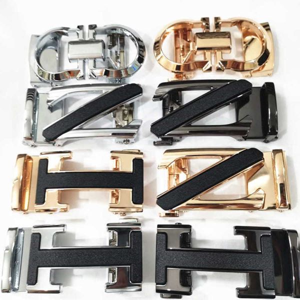 

and female male alloy buckle belt head i-shaped automatic, Black;brown