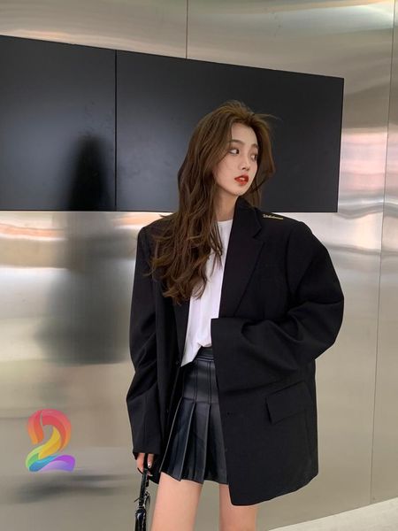 

men's suits & blazers we11done jacket oversize women's large-profile thin shoulder padded suit welldone retro, White;black