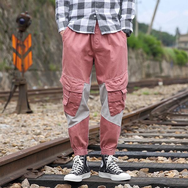 

men's pants new fashion men streetwear cotton cargo 2021 autumn hip hop overalls mens fashions sweatpants baggy joggers casual jt9, Black