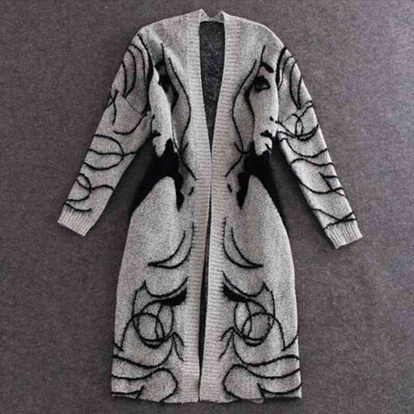 

knitted long sweater trench coat women autumn winter oversize cardigan batwing sleeve female jumper cardigan, White;black