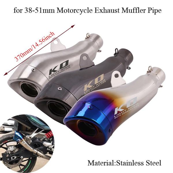 

motorcycle exhaust system 14.56inch tip tubes removable db killer stainless steel for 38-51mm muffler pipe