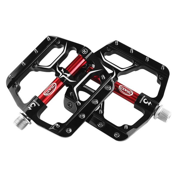 

bike pedals wide flat mountain road cycling bicycle pedal 3 sealed bearings 9/16in aluminumwith removable antiskid cleats