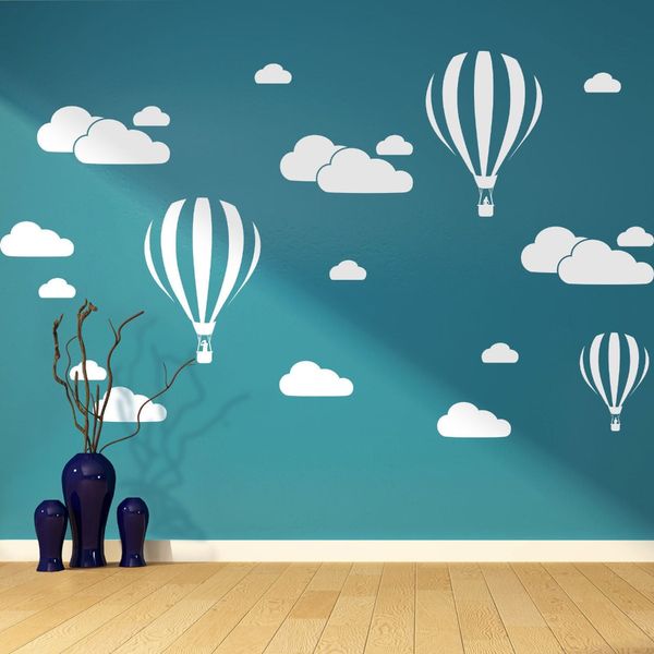 Cartoon Heißluftballon Wolken Wandaufkleber für Kinder Baby Zimmer Dekoration Kindergarten Vinyl Kunstwand Home Schlafzimmer Dekor Aufkleber