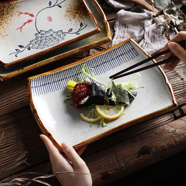 

dishes & plates japanese ceramic plate fish dish dumpling sushi personality household large irregular creative restaurant tableware