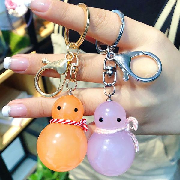 

keychains cute diy keychain christmas snowman creative acrylic keyring elegant bag handbag llavero pendant jewelry gifts, Silver