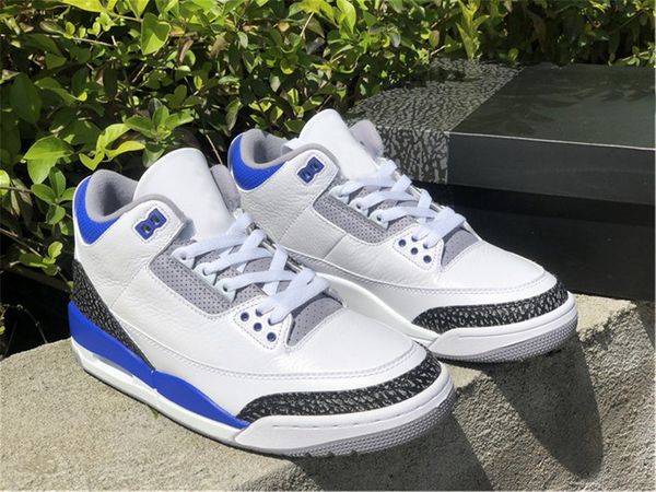 

authentic 3 racer blue outdoor shoes men fragment white black cement grey genuine leather unc mocha sneakers with original box 40-47