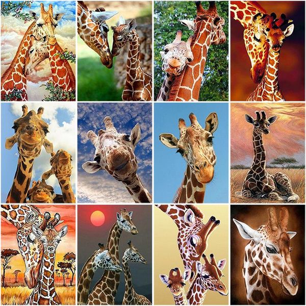 

diamond painting diy 5d giraffe full round drill daimond embroidery animal cross stitch mosaic rhinestones art home decor gift