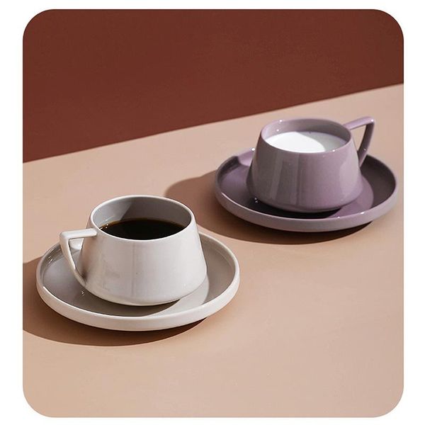 

mugs 250ml nordic ceramic mug coffee cup and saucer set high temperature heat insulation water juice beer travel