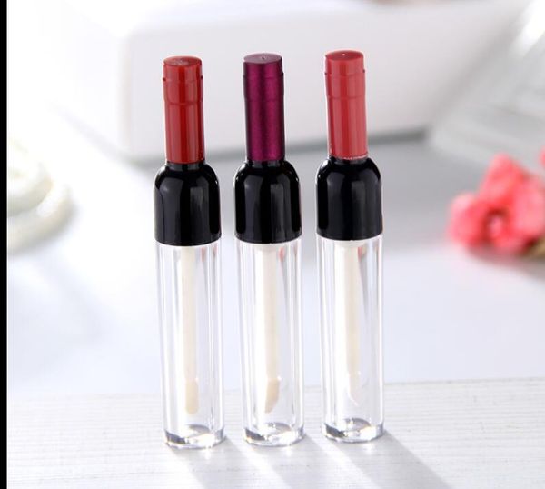 

10pcs/lot 5ml empty clear wine shaped makeup beauty lip gloss tube, lipstick bottle, cosmetic lipgloss container storage bottles & jars