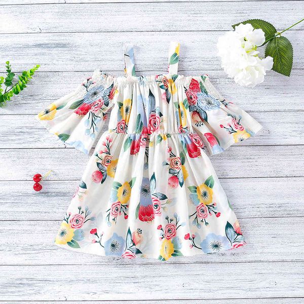 

girl's dresses summer kids clothes girls children's party flower frill year v74e, Red;yellow