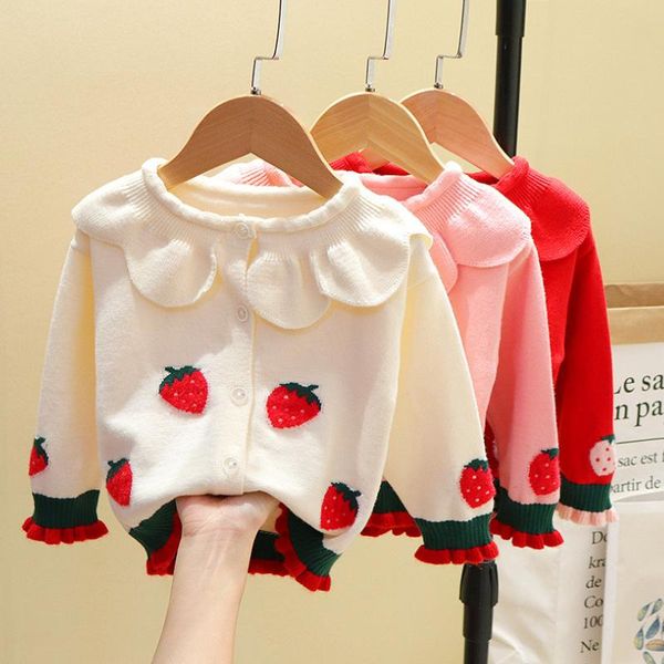 

pullover 2021 arrival autumn children's clothing baby girls sweaters kids cute strawberry cardigan long sleeve casual ropa, Blue
