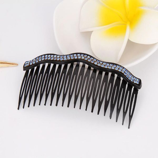 

7pcs hair clip combs rhinestone comb wedding bridal accessories for and girls (waves double row) brushes1, Silver
