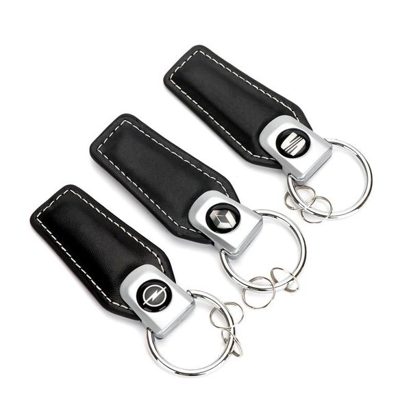 

keychains 1 piece of s set leather car logo keychain key ring suitable for renault seat badge, Silver