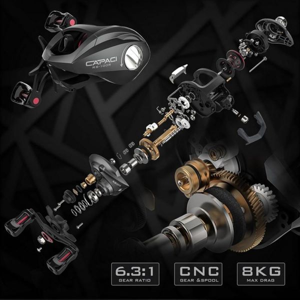 

dual brake bait casting reel fishing gear water drop wheel right / left hands lure grill j baitcasting reels