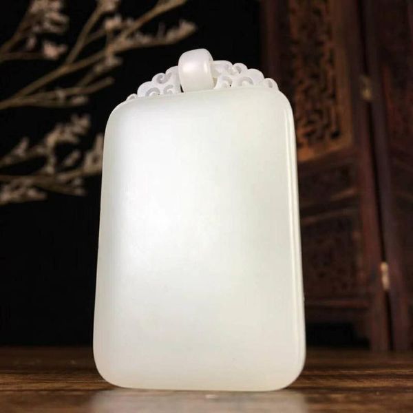 

lockets h84#hetian jade white pendant, anpeace, Silver
