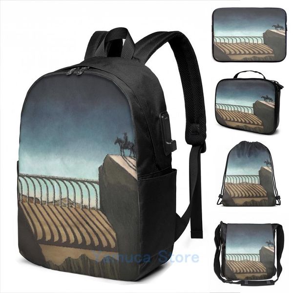

backpack graphic print shadow of the colossus artwork (painting effect) usb charge men school bags women bag travel laptop