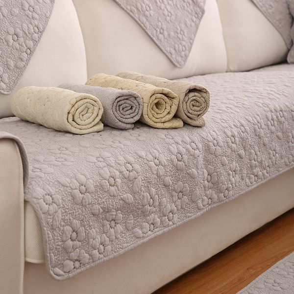 

chair covers double-sided cotton sofa cushion 3d flower pattern embroidery sofacover simple modern non-slip cover four seasons universal